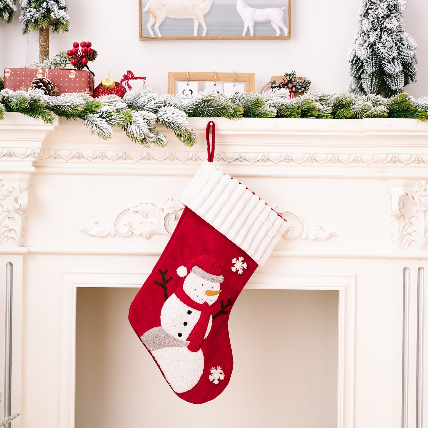 Christmas Gold Velvet Patch Christmas Stockings