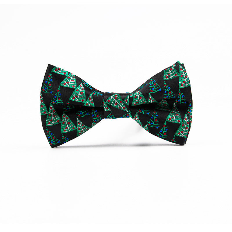 Mens Christmas Fashion Casual Print Bow Tie