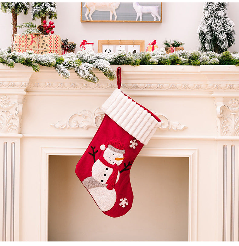 Christmas Gold Velvet Patch Christmas Stockings