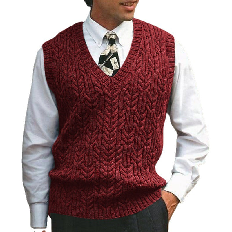 Knitted Vest V-neck Sweater