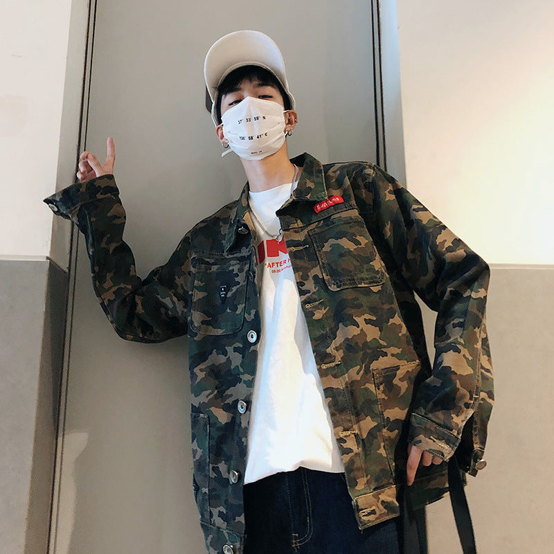 Camouflage Denim Jacket Coat