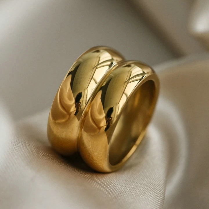 Gold Double Ridge Ring